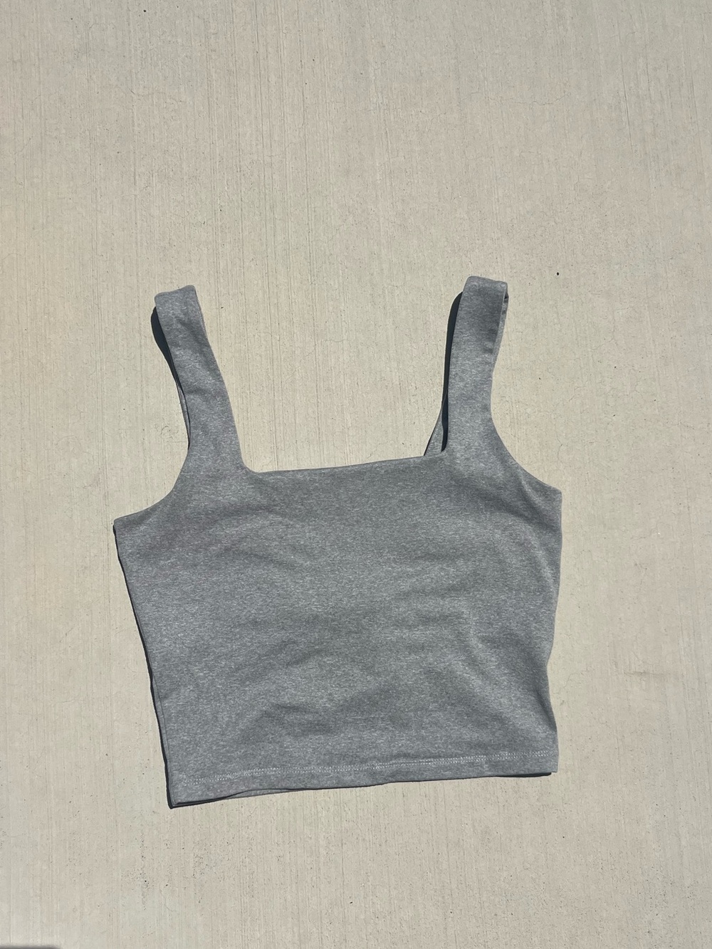 Hollister Gray Square-Neck Cropped Tank
